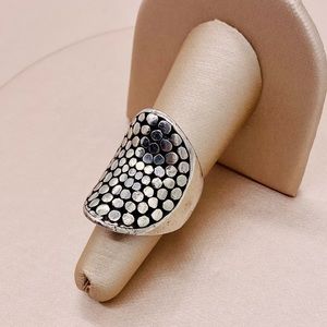 Handmade Sterling Silver Wide Cobbled Bali Ring